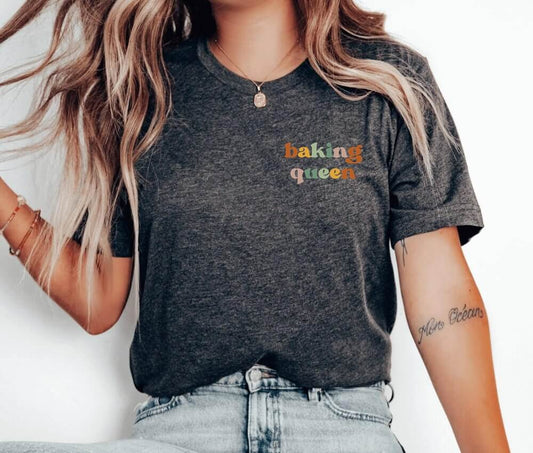 Baking Queen Unisex T-Shirt - Cookie Baking Cookier Pastry Chef Cookie Baker Christmas Cookie Cookie Lady Cupcake Cookie Dealer Cooking Christmas Cake Baking Bakery Shirt